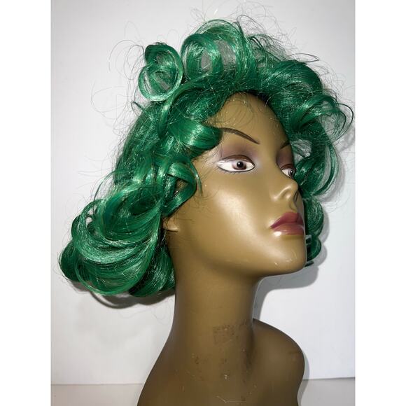 Oompa Loompa Green Curly Wig Unisex Chocolate Factory Worker Costume Halloween - Picture 10 of 13
